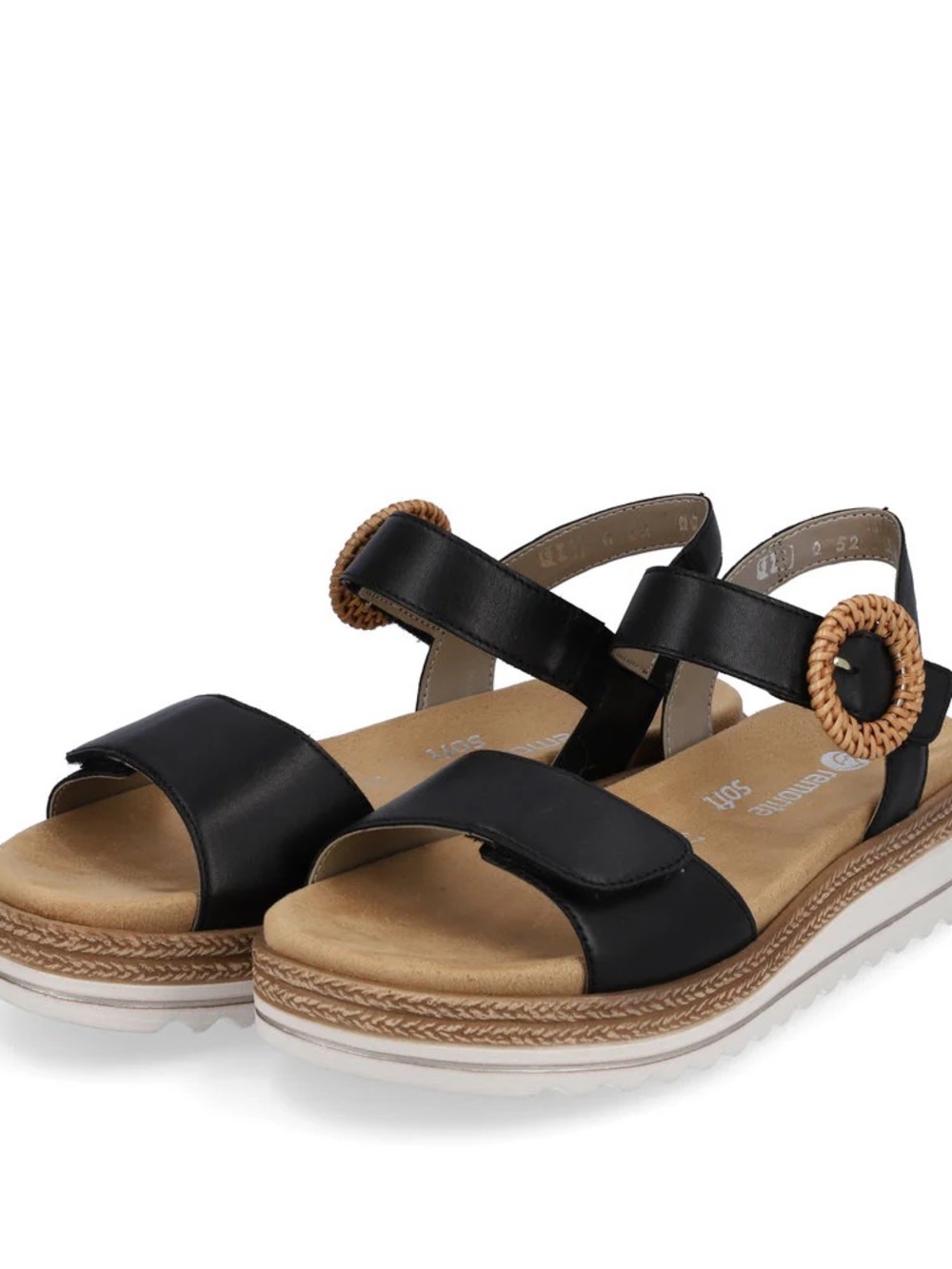 Remonte Black Leather Sandals l D0Q52